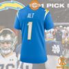 Joe Alt Los Angeles Chargers Women's 2024 NFL Draft First Round Pick Player Powder Blue Jersey