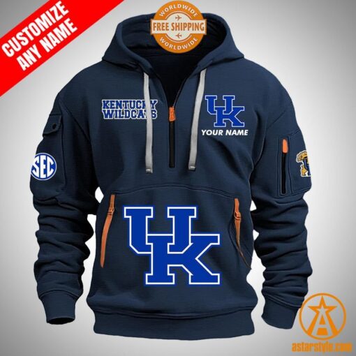 Kentucky Wildcats personalized Half Zip Heavy Hoodie