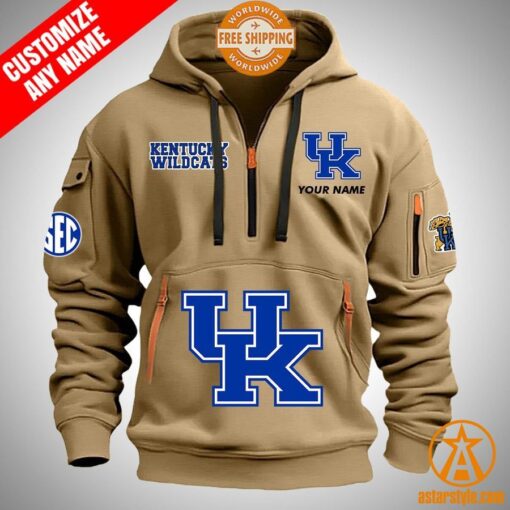 Kentucky Wildcats personalized Half Zip Heavy Hoodie