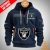 Las Vegas Raiders Personalized Half Zip Heavy Hoodie Sizzling