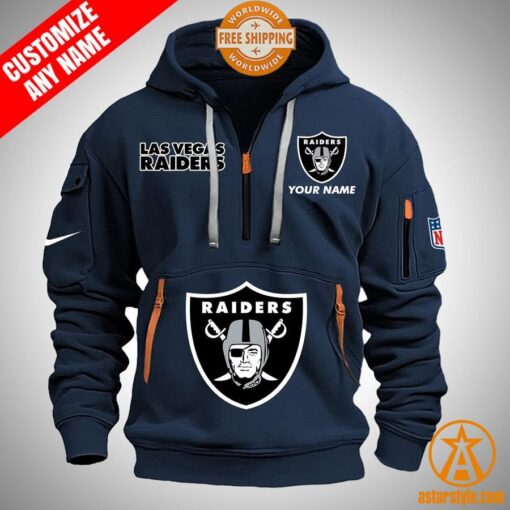 Las Vegas Raiders personalized Half Zip Heavy Hoodie