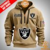 Las Vegas Raiders Personalized Half Zip Heavy Hoodie Damn Good