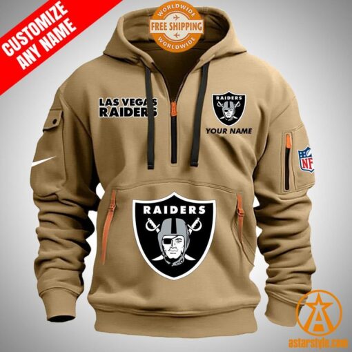 Las Vegas Raiders personalized Half Zip Heavy Hoodie