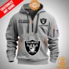 Las Vegas Raiders Personalized Half Zip Heavy Hoodie Nice Pic