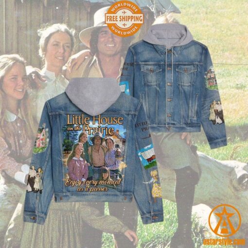 Little House on the Prairie Enjoy Every Moment As It Passes Hooded Denim Jacket