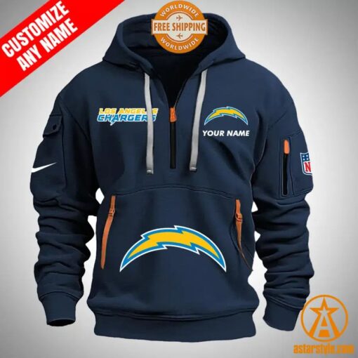 Los Angeles Chargers personalized Half Zip Heavy Hoodie