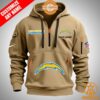 Los Angeles Chargers Personalized Half Zip Heavy Hoodie Elegant And Sober Pic