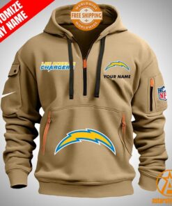 Los Angeles Chargers personalized Half Zip Heavy Hoodie