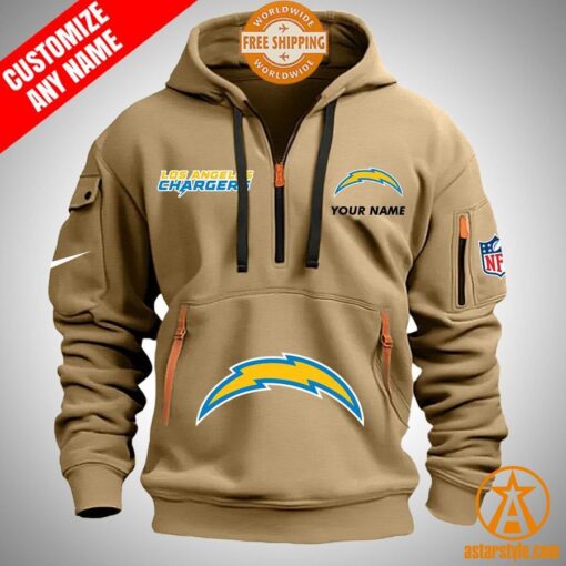 Los Angeles Chargers personalized Half Zip Heavy Hoodie