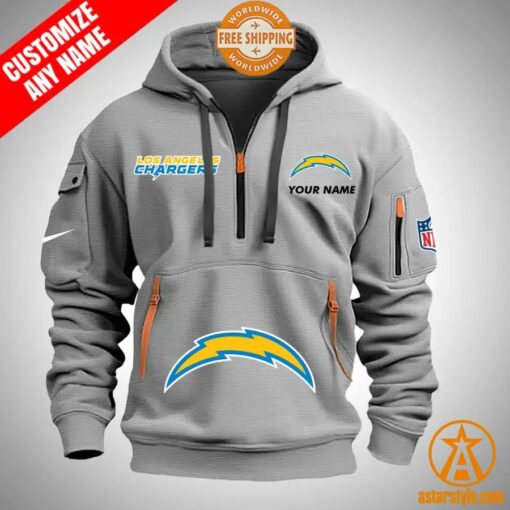 Los Angeles Chargers personalized Half Zip Heavy Hoodie