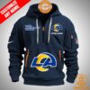 Los Angeles Rams Personalized Half Zip Heavy Hoodie Elegant And Sober Pic