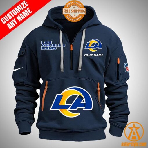 Los Angeles Rams personalized Half Zip Heavy Hoodie