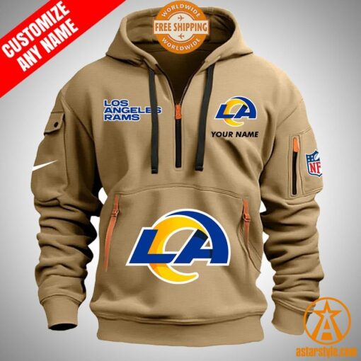 Los Angeles Rams personalized Half Zip Heavy Hoodie