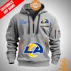 Los Angeles Rams Personalized Half Zip Heavy Hoodie You Look Handsome Bro