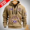 Lsu Tigers Personalized Half Zip Heavy Hoodie Stand Easy Bro