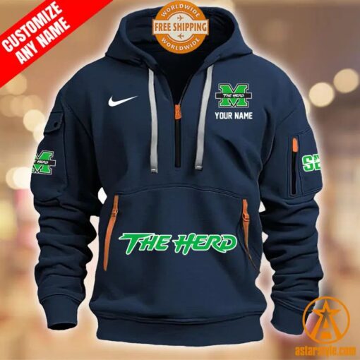 Marshall Thundering Herd CUSTOM Half Zip Heavy Hoodie