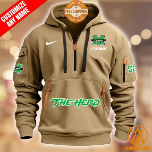 Marshall Thundering Herd CUSTOM Half Zip Heavy Hoodie