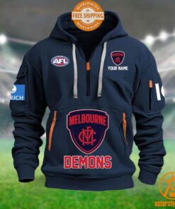 Melbourne Demons AFL Half Zip Heavy Hoodie