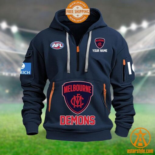 Melbourne Demons AFL Half Zip Heavy Hoodie