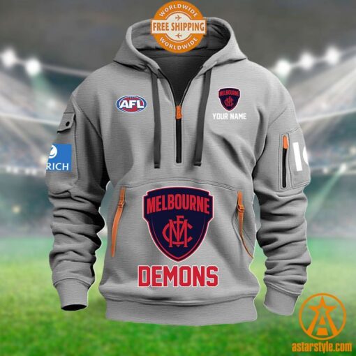 Melbourne Demons AFL Half Zip Heavy Hoodie