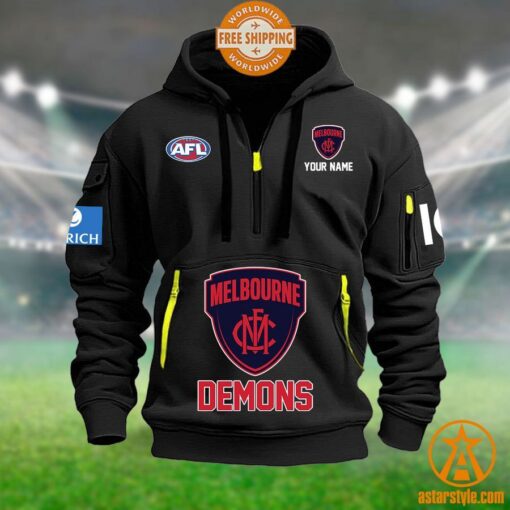 Melbourne Demons AFL Half Zip Heavy Hoodie