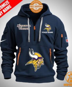 Minnesota Vikings personalized Half Zip Heavy Hoodie