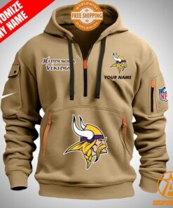 Minnesota Vikings personalized Half Zip Heavy Hoodie