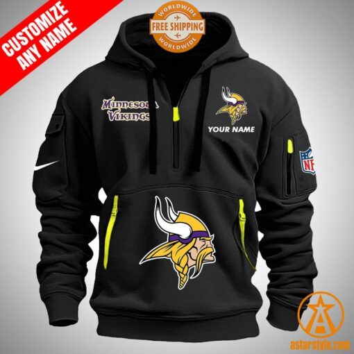 Minnesota Vikings personalized Half Zip Heavy Hoodie