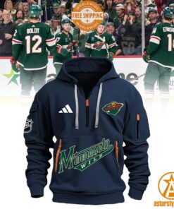 Minnesota Wild Half Zip Heavy Hoodie