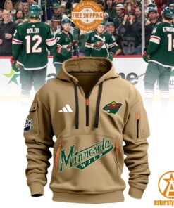 Minnesota Wild Half Zip Heavy Hoodie