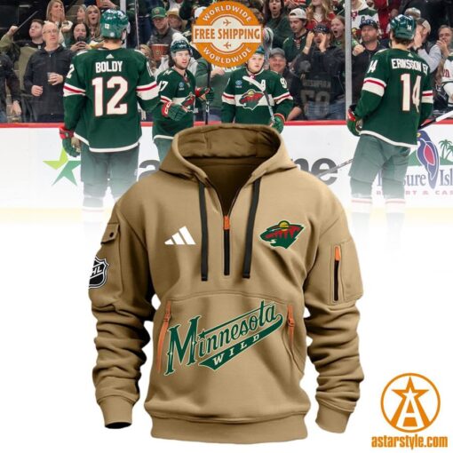 Minnesota Wild Half Zip Heavy Hoodie