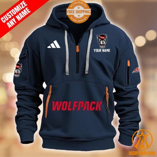 NC State Wolfpack CUSTOM Half Zip Heavy Hoodie