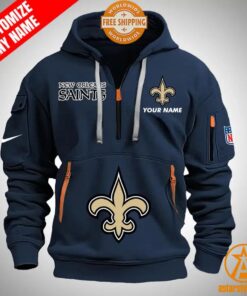 New Orleans Saints personalized Half Zip Heavy Hoodie