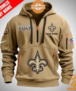 New Orleans Saints personalized Half Zip Heavy Hoodie