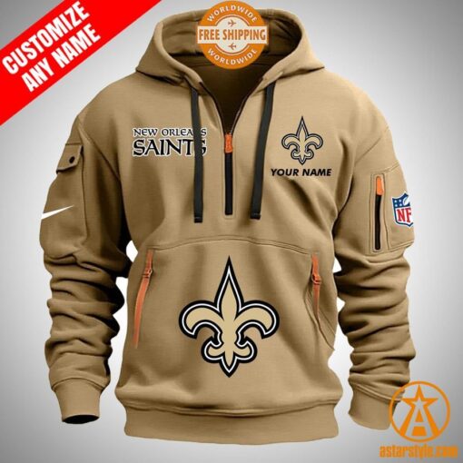 New Orleans Saints personalized Half Zip Heavy Hoodie