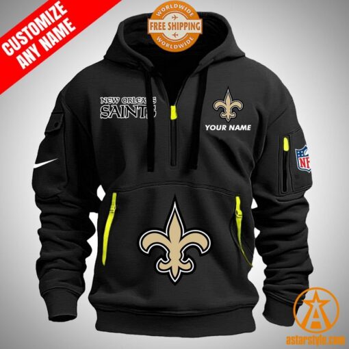 New Orleans Saints personalized Half Zip Heavy Hoodie