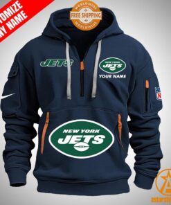 New York Jets personalized Half Zip Heavy Hoodie