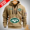 New York Jets Personalized Half Zip Heavy Hoodie Nice Shot Bro