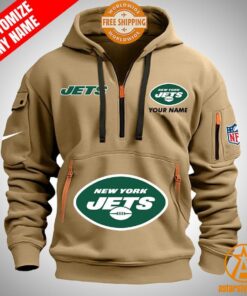 New York Jets personalized Half Zip Heavy Hoodie