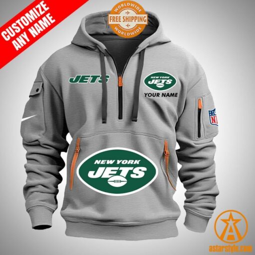 New York Jets personalized Half Zip Heavy Hoodie