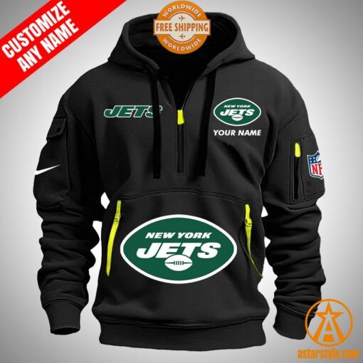 New York Jets personalized Half Zip Heavy Hoodie