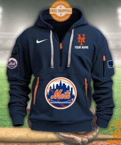 New York Mets MLB Half Zip Heavy Hoodie