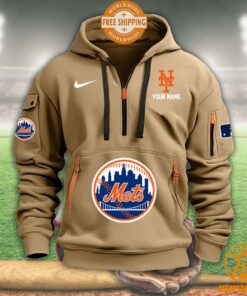 New York Mets MLB Half Zip Heavy Hoodie