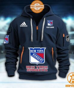 New York Rangers NHL Half Zip Heavy Hoodie