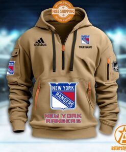 New York Rangers NHL Half Zip Heavy Hoodie