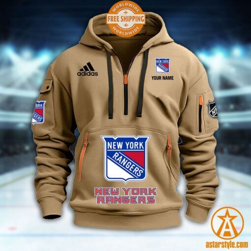 New York Rangers NHL Half Zip Heavy Hoodie