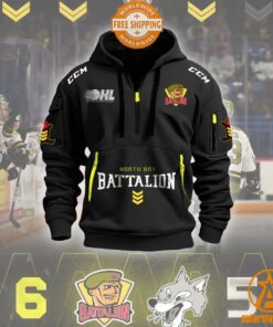 North Bay Battalion Half Zip Heavy Hoodie