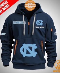 North Carolina Tar Heels personalized Half Zip Heavy Hoodie