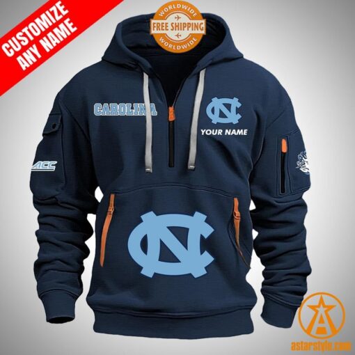 North Carolina Tar Heels personalized Half Zip Heavy Hoodie