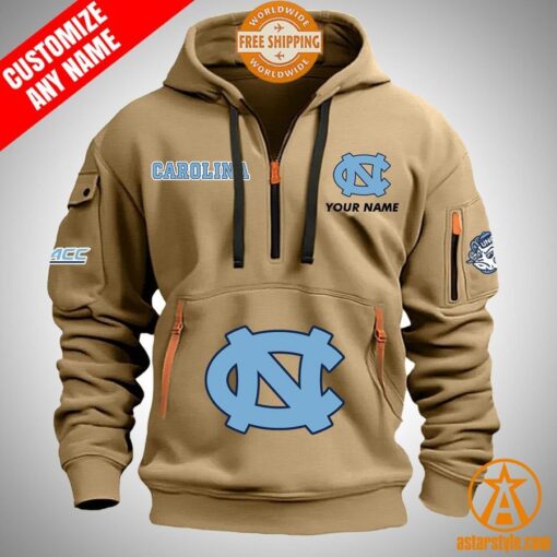 North Carolina Tar Heels personalized Half Zip Heavy Hoodie